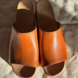 Dansko Giana Tan Leather Slide Sandals